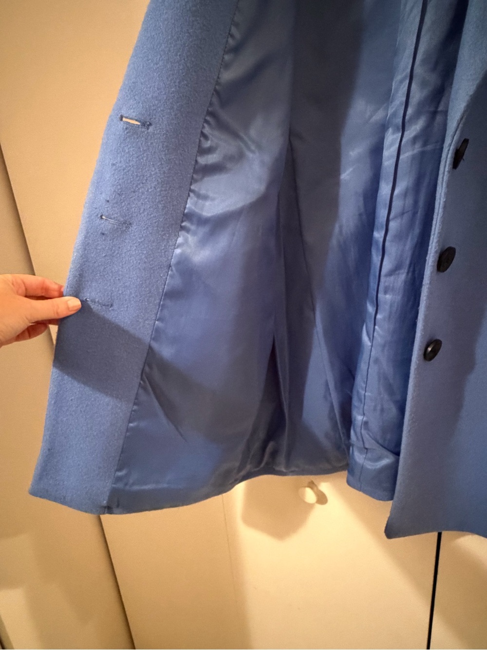 Banana Republic Cobalt Blue Single-Breasted Wool Car Coat - Picture 5 of 5